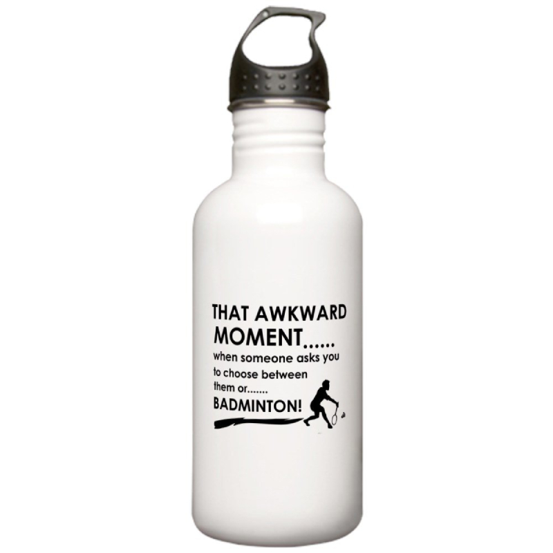 CafePress - Badminton sports designs Stainless Water Bottle 