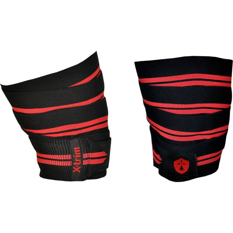 XTRIM DURAFIT KNEE WRAP - PACK OF 2 Knee, Calf & Thigh Support (Free Size, RED LINE)
