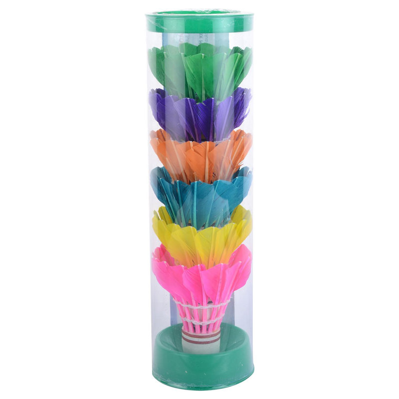 NRG Feather Shuttlecock, Pack of 6 (Multi-Coloured)