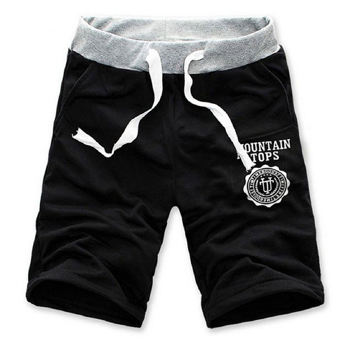  Large , Black : Malloom® Sports Men Cotton Shorts Pants Gym Jogging Running Trousers