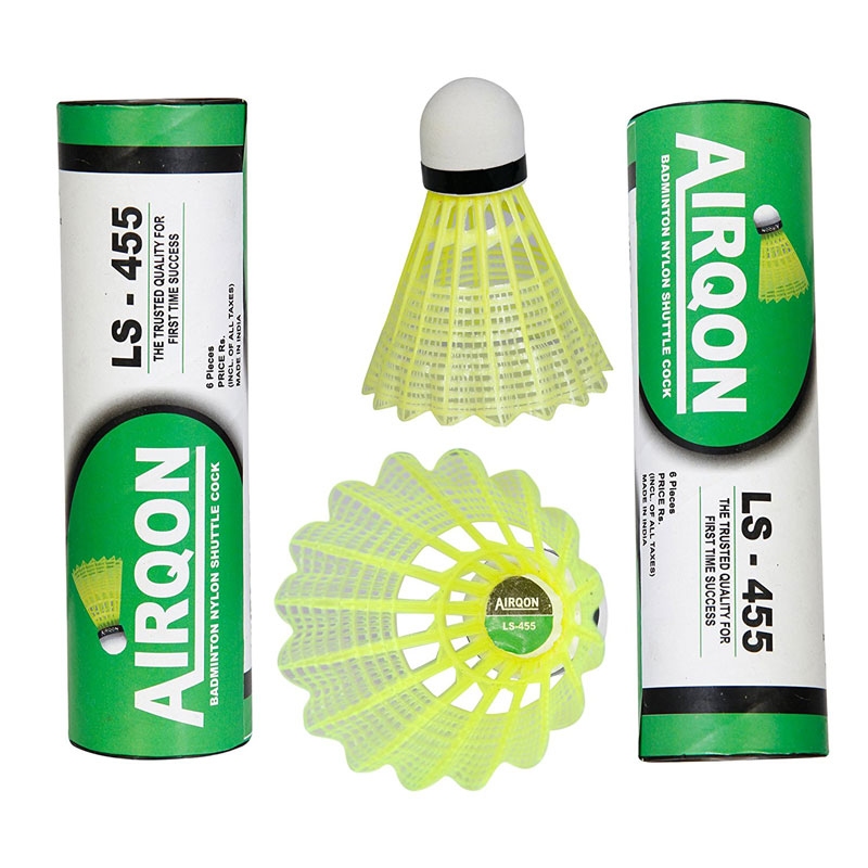   LS-455 Airqon Badminton Nylon shuttlecocks Pack of Two Boxes (6 Shuttlecocks in Every Box).
