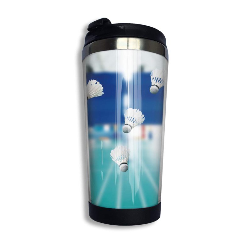 Changan Stainless Steel Thermal Insulation Water Bottles Badminton Print Travel Mug 