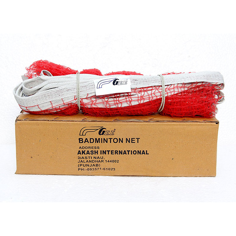 Gee Unisex Nylon Badminton Net Standard Red In Box Packing
