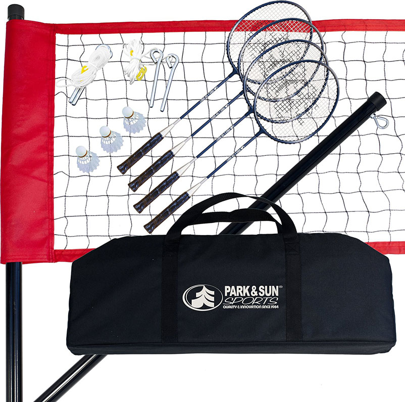 Park & Sun Sports Portable Outdoor Badminton Net System with Carrying Bag and Accessories: Sport Series